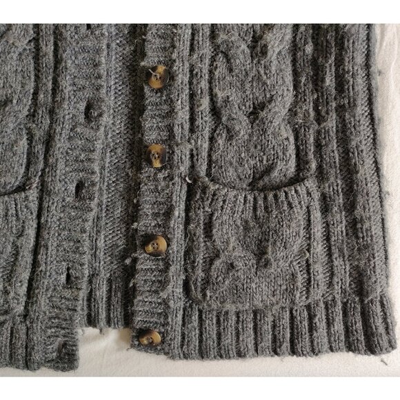 Hollister Womens Cable Knit Wool Cardigan. - Picture 4 of 4